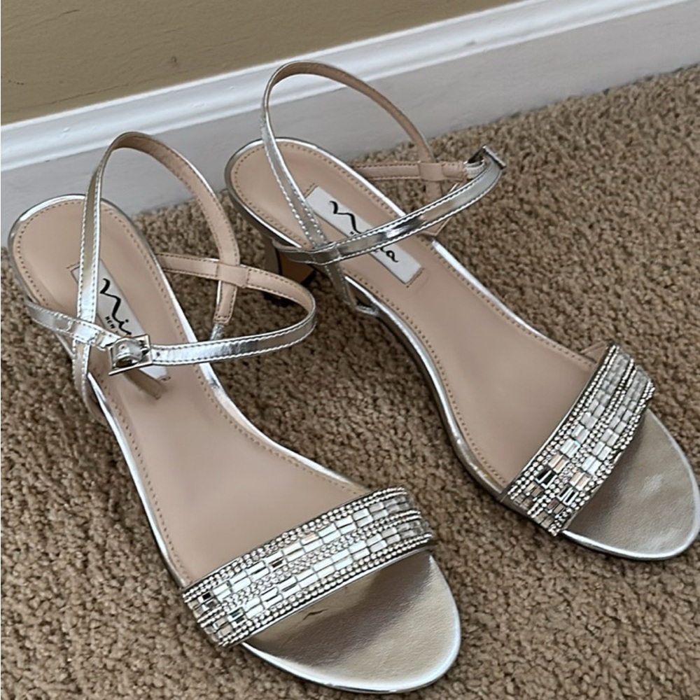 Metallic Silver Strappy Women's Sandals
